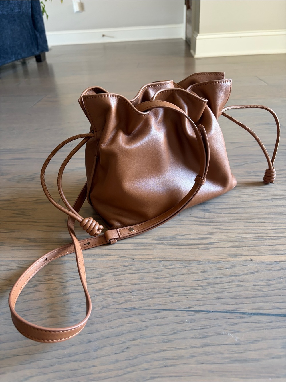 Quince Italian Leather Drawstring Pouch Crossbody